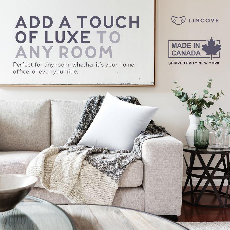 Lincove Throw Pillow Insert - Canadian-Made, 100% Cotton, Down-Alternative, Hypoallergenic - Decor Pillow, 1 Pack