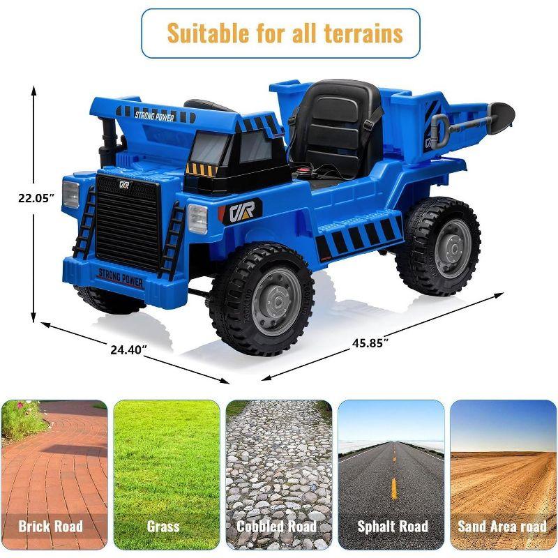 Ride On Dump Truck, Ride On Car with Remote Control, 12V Kids Electric Car with Remote Control