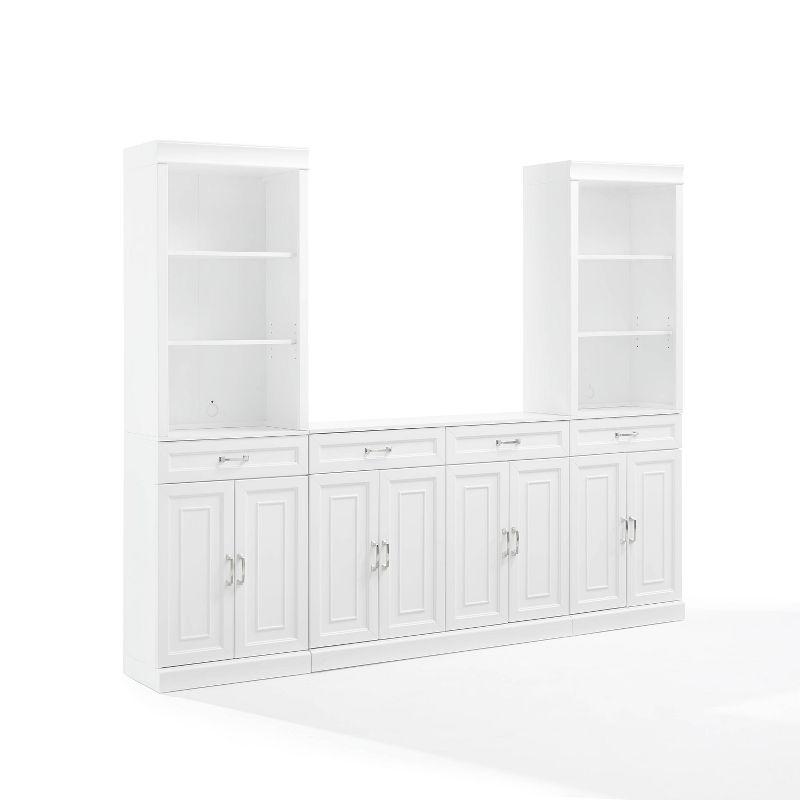 78" White MDF Sideboard and Storage Bookcase Set