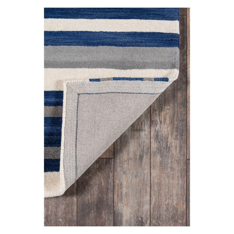 3'3"x5'3" Stripe Tufted Accent Rug Navy - Momeni: Contemporary Handmade Wool, Low Pile Indoor Rug, Canvas Backing