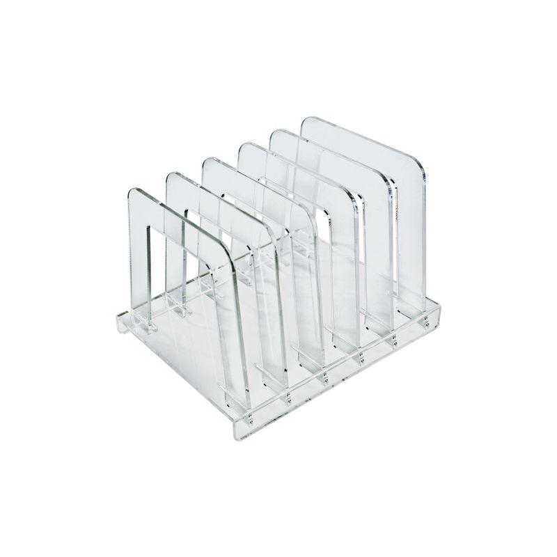 Clear Acrylic File Sorting Desk Organizer with Five Section Dividers