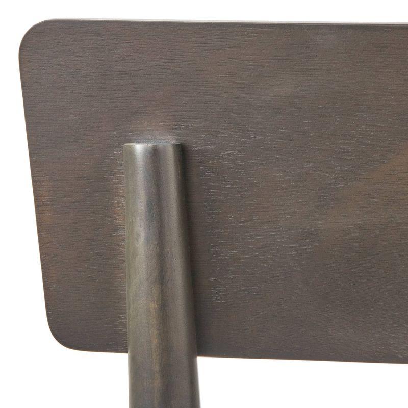 Lifestorey Set of 2 Newington Mid Century Modern Dining Chairs Charcoal Gray: Mid-Century Design, Rubberwood Frame, Polyester Upholstery