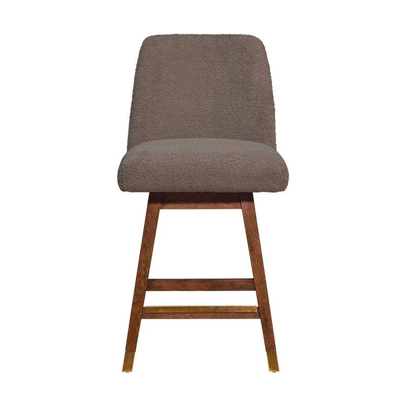 Armen Living Amalie Wood Finish with Fabric Swivel Counter Height Barstool