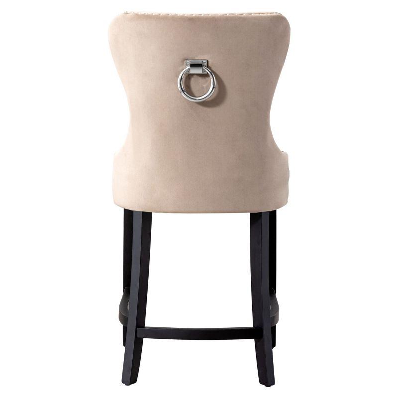 WestinTrends 24" Tufted Velvet Counter Stool, Velvet Taupe