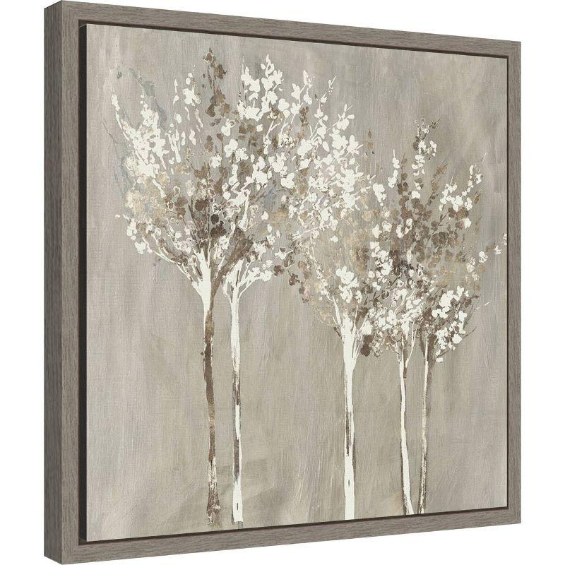 Amanti Art 16"x16" Dusky (Trees) by Allison Pearce Framed Canvas Wall Art Print: Watercolor Nature Scene, Polystyrene Frame