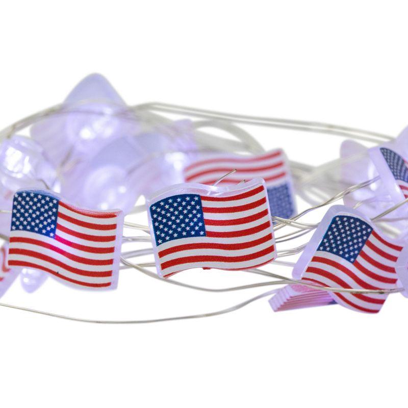 Northlight Seasonal 20-Count Patriotic Americana USA Flag LED Fairy Lights 6.25ft Copper Wire | Wayfair