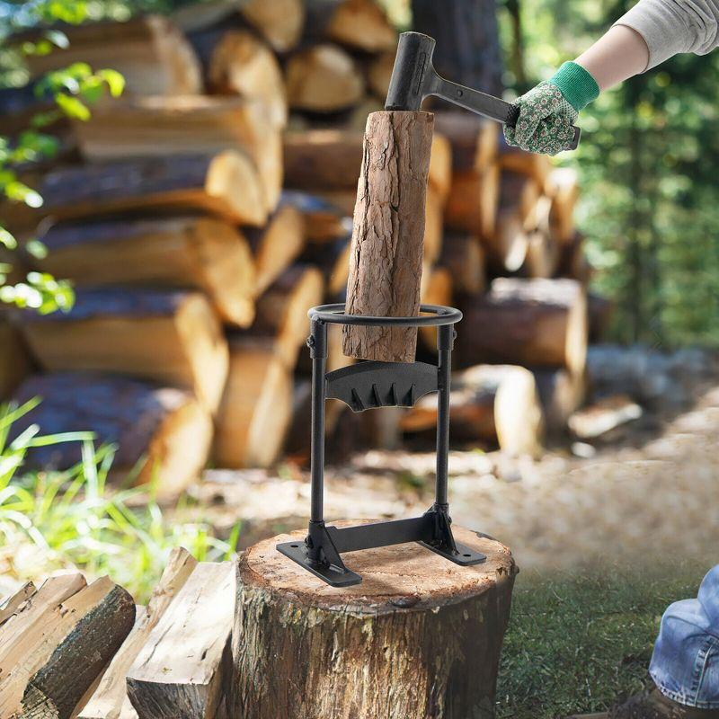 Tangkula Firewood Kindling Cracker Splitter Manual Steel Log Cutter Wedge Tool for Home