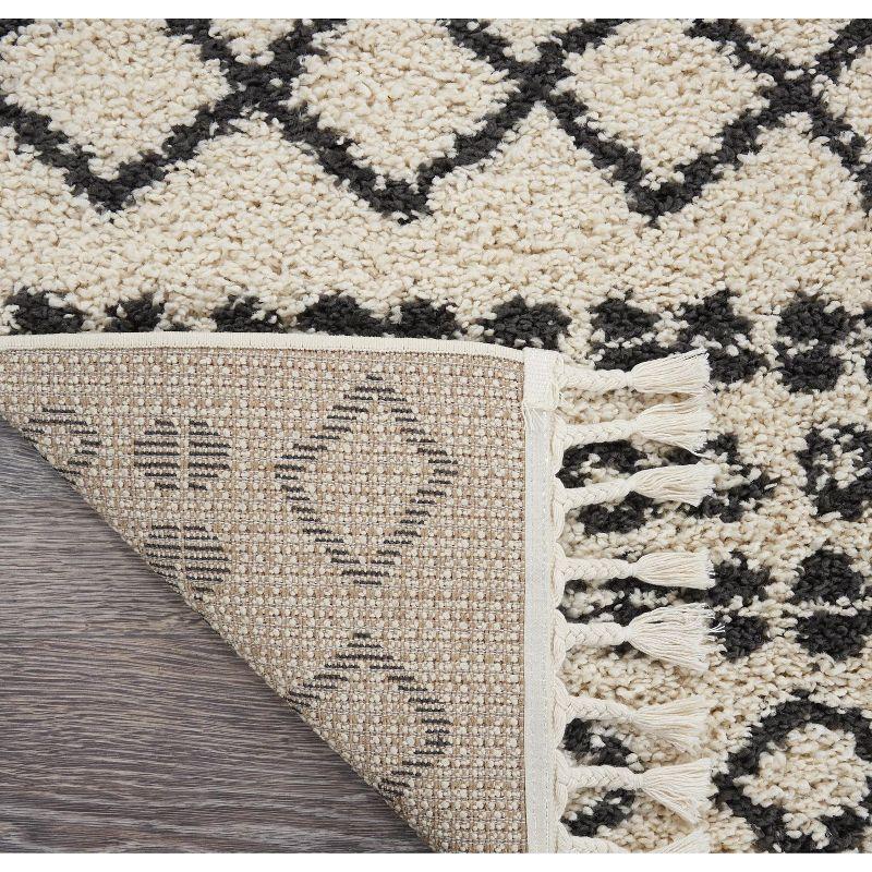 Nourison Marrakesh Shag MRK02 Cream Area Rug 5'3" x 7'11"