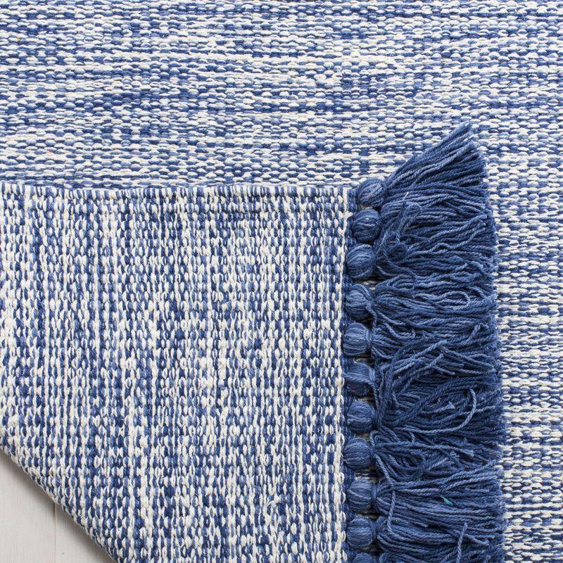 Coastal Breeze Blue Handwoven Cotton 5' x 8' Area Rug