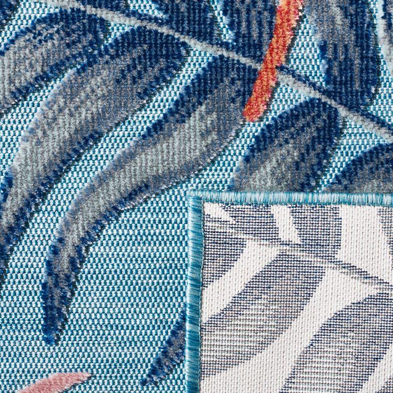 Cabana CBN458 Power Loomed UV Resistant Indoor/Outdoor Area Rug - Blue/Rust - 5'1"x7'6" - Safavieh