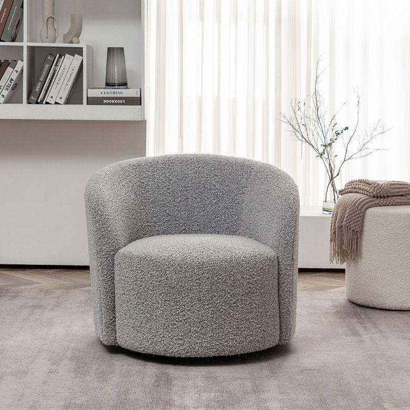 34" Wide Upholstered Swivel Barrel Chair - Kinwell