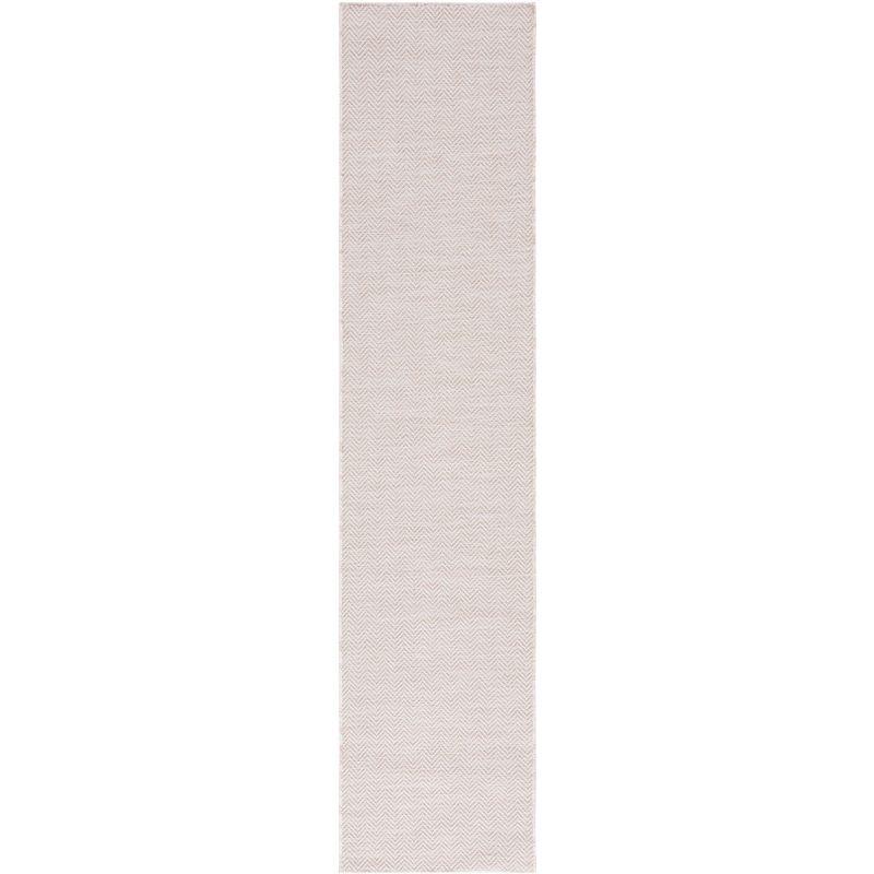 Beige and Ivory Hand-knotted Wool Runner Rug