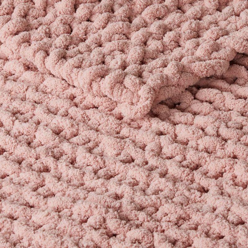 Blush Chenille Luxurious Chunky Knit 50"x60" Throw Blanket