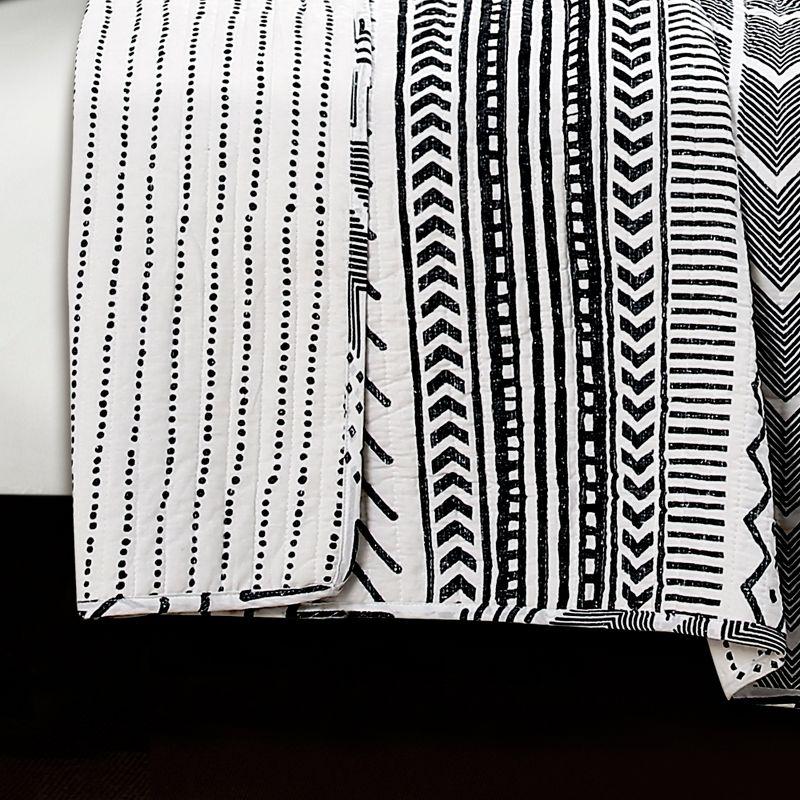 Lush Décor 3pc Hygge Geo Reversible Cotton Quilt & Sham Set