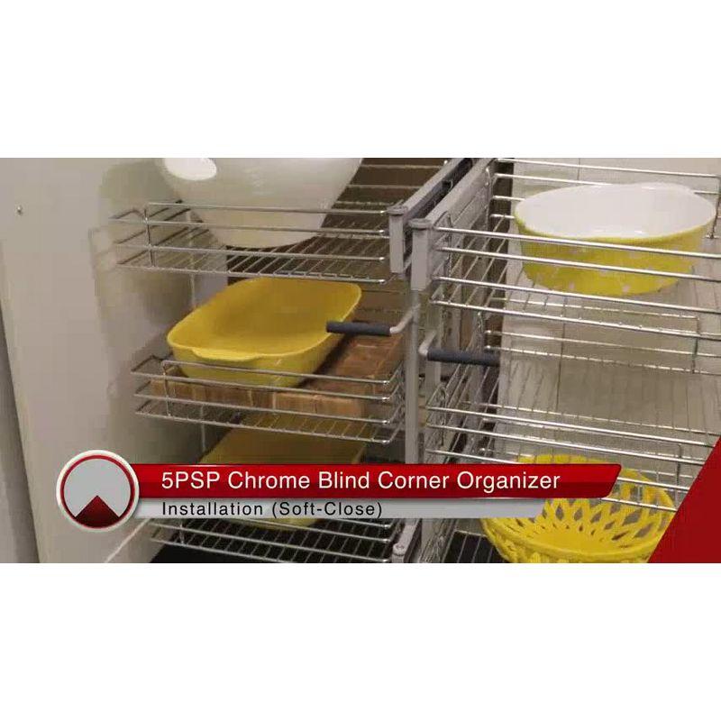 Chrome 15" Pullout Blind Corner Kitchen Cabinet Organizer