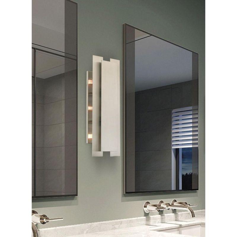 Modern Brushed Nickel 3-Light Vanity Wall Sconce