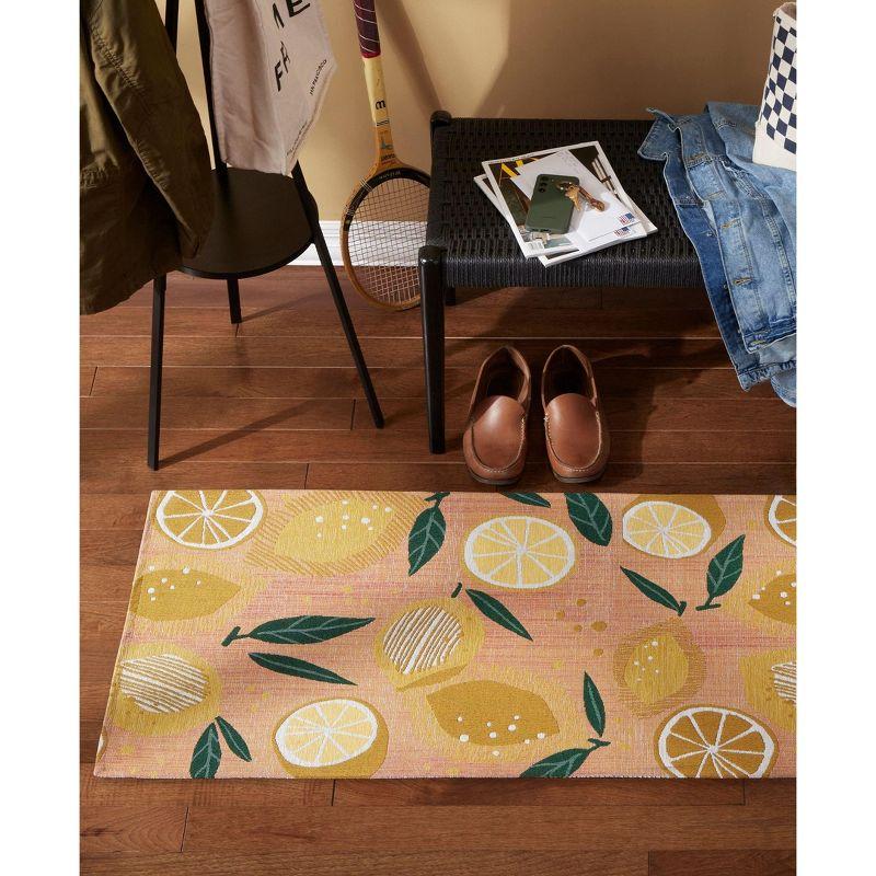Town & Country Living TOWN & COUNTRY Living Livie Fresh Lemon Everwash Washable Non-Slip Backing Kitchen Runner Rug