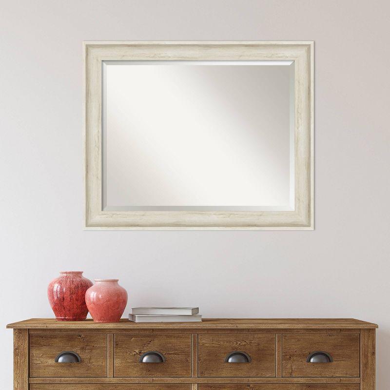 33" x 27" Regal Framed Bathroom Vanity Wall Mirror Birch Cream - Amanti Art: Beveled, Polystyrene Frame, Wall Mount