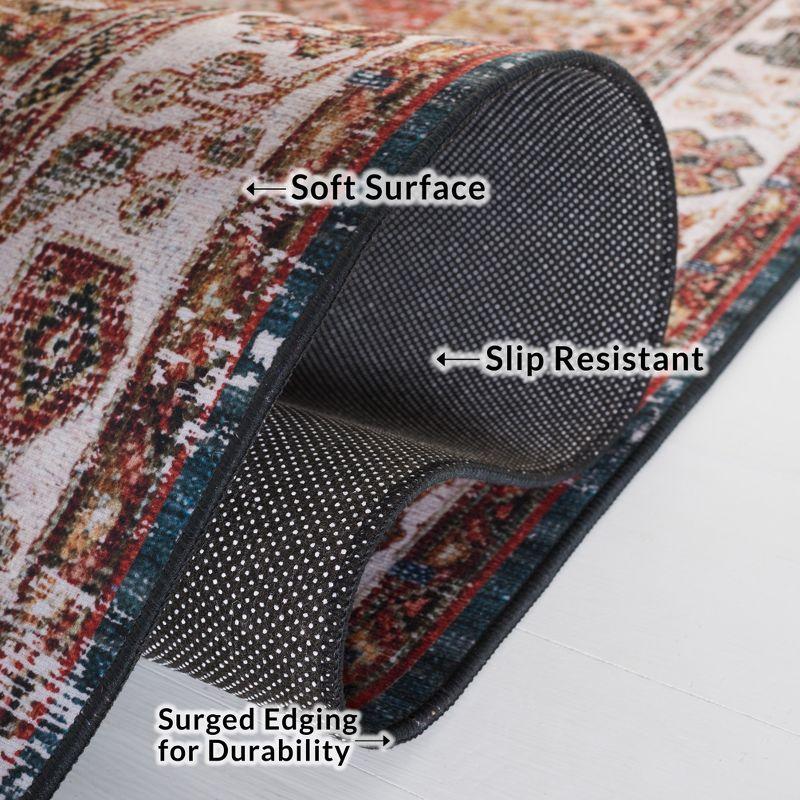 Tucson Vintage Persian TSN114 Power Loomed Machine Washable Skid-Resistant Indoor Area Rug - Ivory/Green - 6'x6' - Safavieh