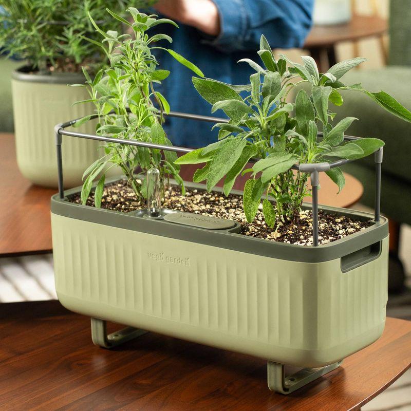Vego Garden Mini Herb Plastic Outdoor Pot Planter with Trellis