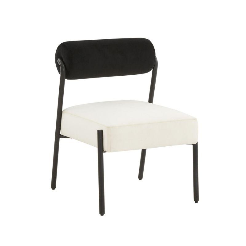 Jolene Velvet Accent Chair Black, Cream 20.8"W x 24.3"D x 29"H