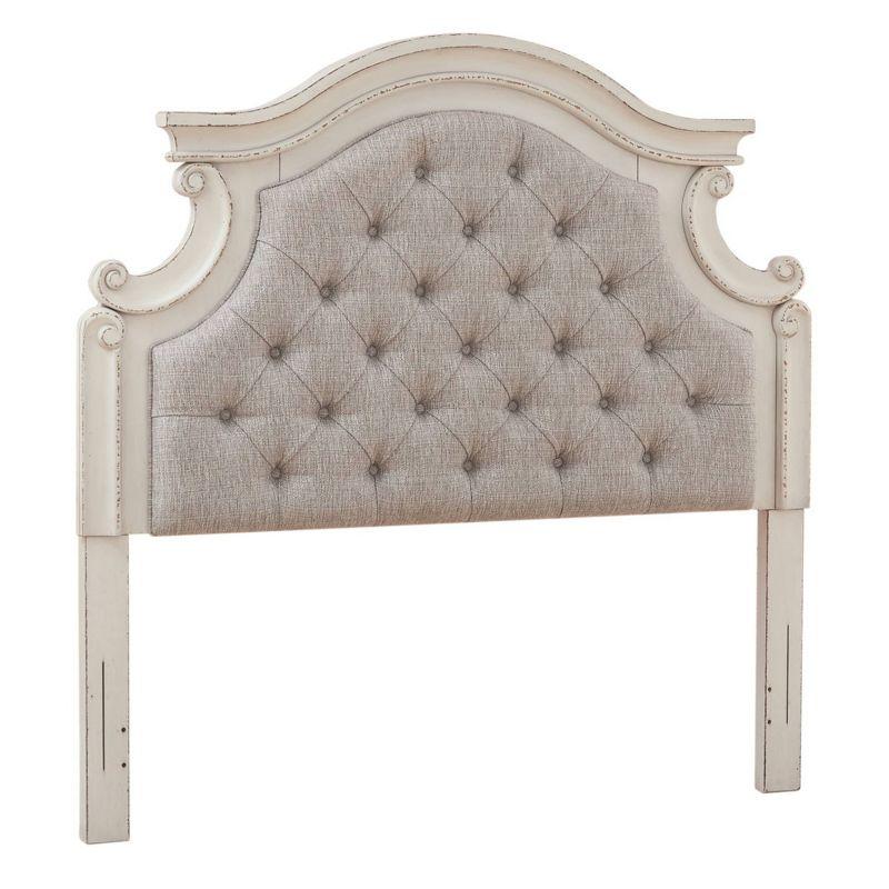 Full Realyn Upholstered Panel Headboard Beige: Cottage Style, Tufted, Wood Frame - Signature Design by Ashley