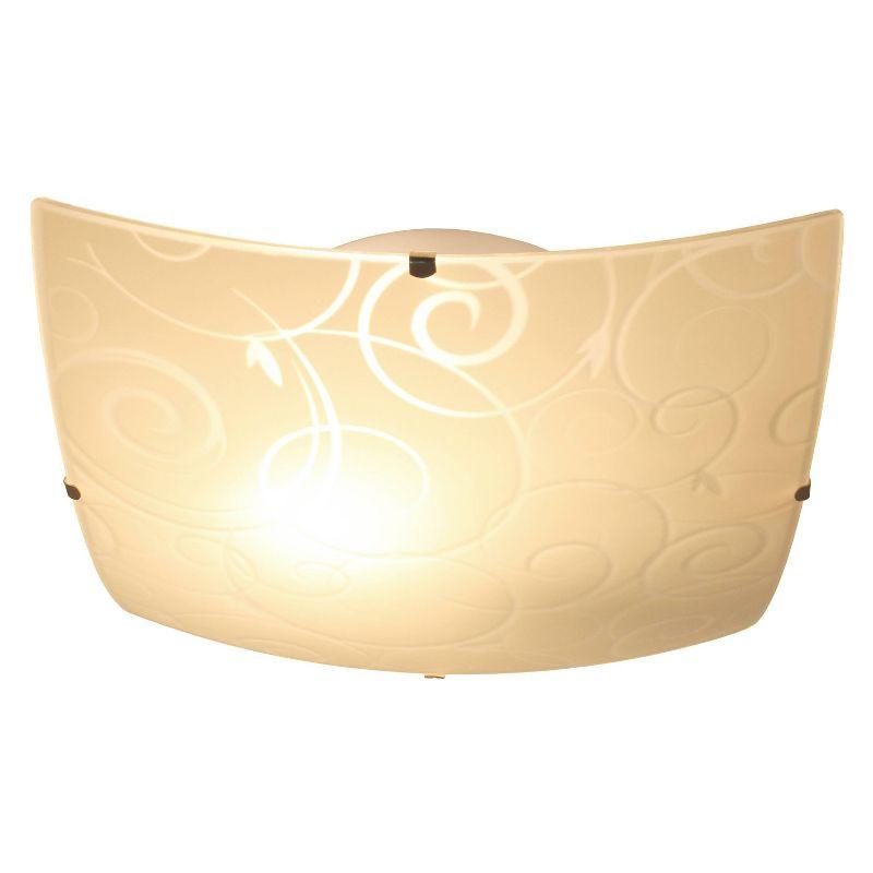 Flushmount Ceiling Light with Scroll Swirl Design White - Simple Designs