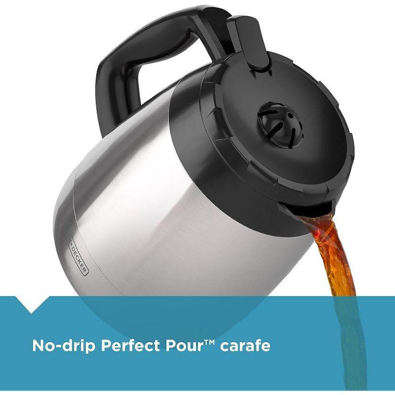 BLACK+DECKER BLACK+DECKER 12-Cup Thermal Coffee Maker, Keep Coffee Hot with Insulated Stainless Steel Carafe, Digital Controls, Easy to Clean. CM2035B-1
