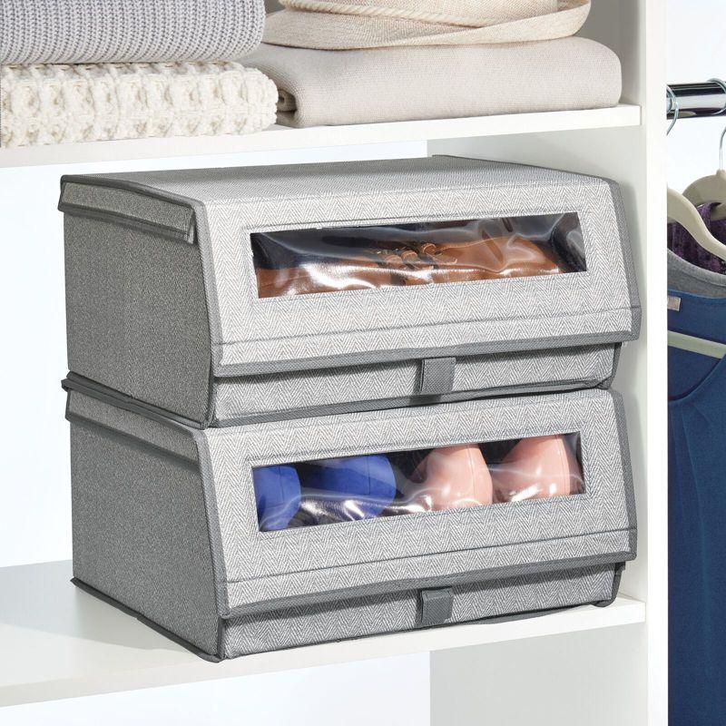 mDesign Large Fabric Closet Shoe Storage Box