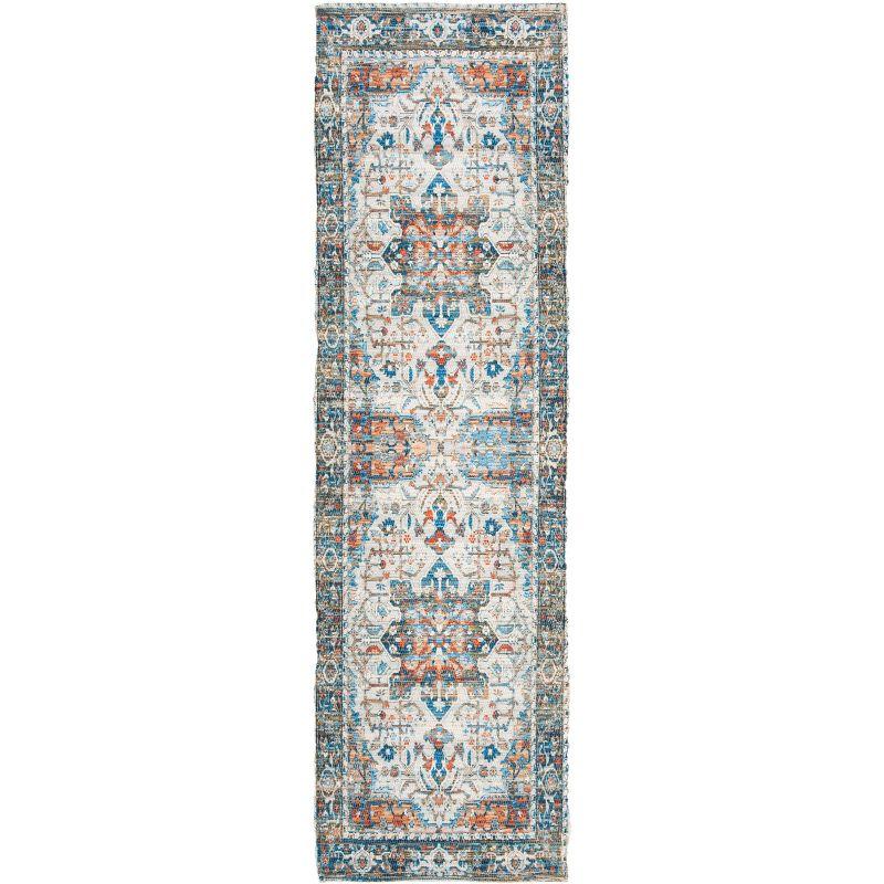 Hand-Loomed Coastal Breeze Gray Cotton Flatweave Runner Rug - 27" x 6"