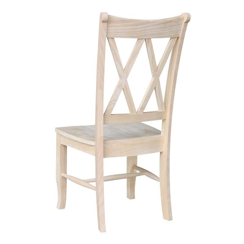 Set Of 2 Double X Back Chair Unfinished - International Concepts: Solid Wood, Armless, Unupholstered