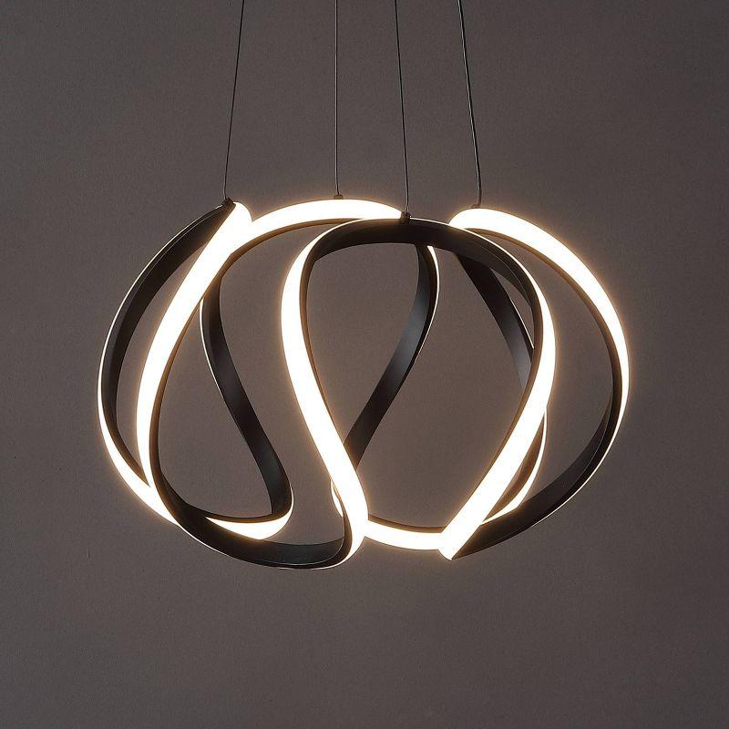 JONATHAN Y 18.5" Euphoria Contemporary Aluminum/Iron Scribble Integrated LED Pendant Light Black : Modern Kitchen Decor, ETL Listed, Dimmable