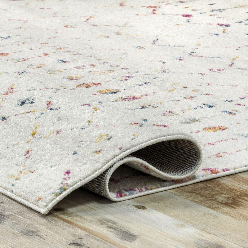 Nuloom 6 Square Moroccan Blythe Indoor Area Rug, Light Multicolor, Faded Bohemian Design, Stain Resistant, BedroomLiving Room, Kitchen,