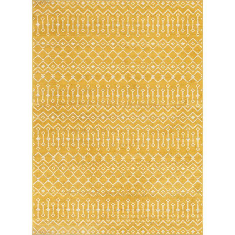 Unique Loom 8' 0 x 11' 0 Rectangle Moroccan Trellis Yellow Area Rug