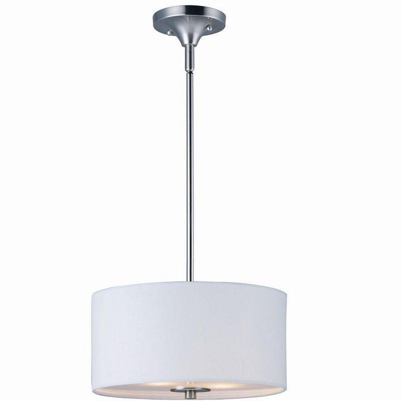 Elegant Satin Nickel 2-Light Drum Pendant for Indoor/Outdoor Use