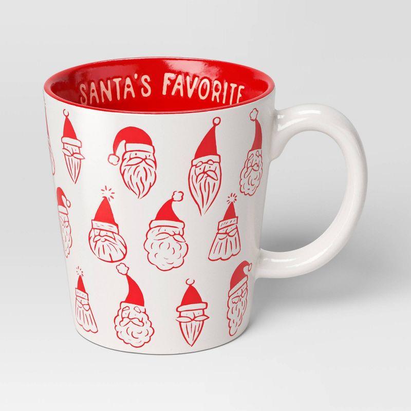 16oz Red and White Ceramic Christmas Mug