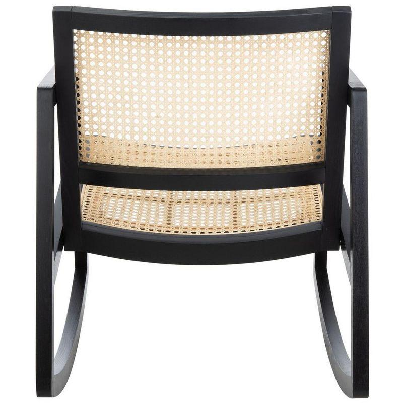 Perth 23'' Black & Natural Rattan Contemporary Glider Chair