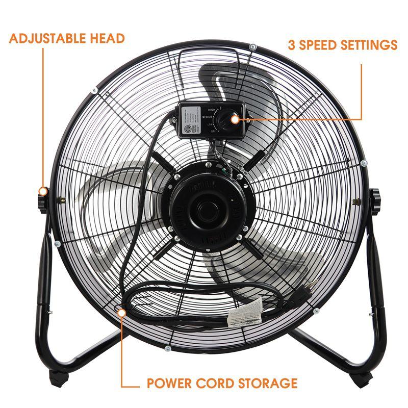 Vie Air 20" 3 Speed Motor Metal Floor Drum Fan