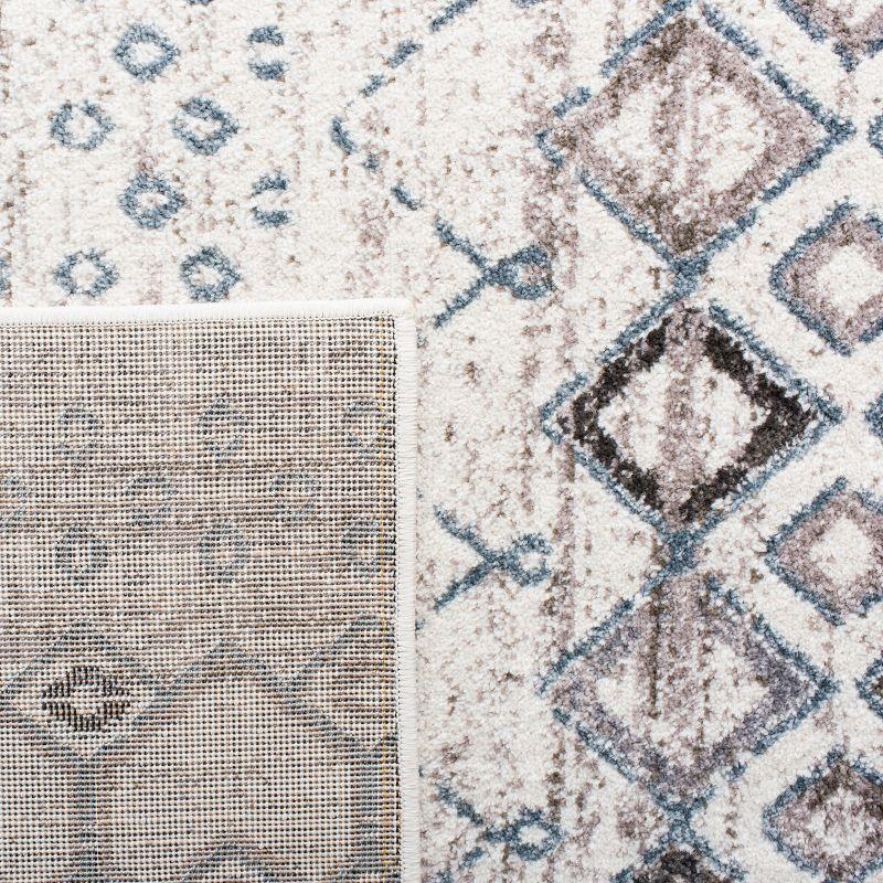 Amsterdam AMS108 Power Loomed Indoor Runner Rug - Ivory/Grey - 2'3"x16' - Safavieh