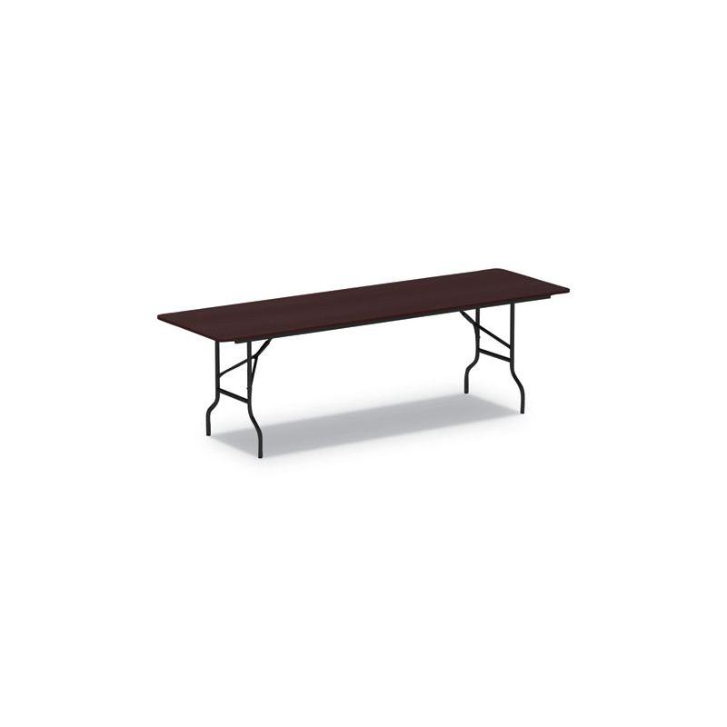 Mahogany Wood Rectangular Folding Table with Steel Legs