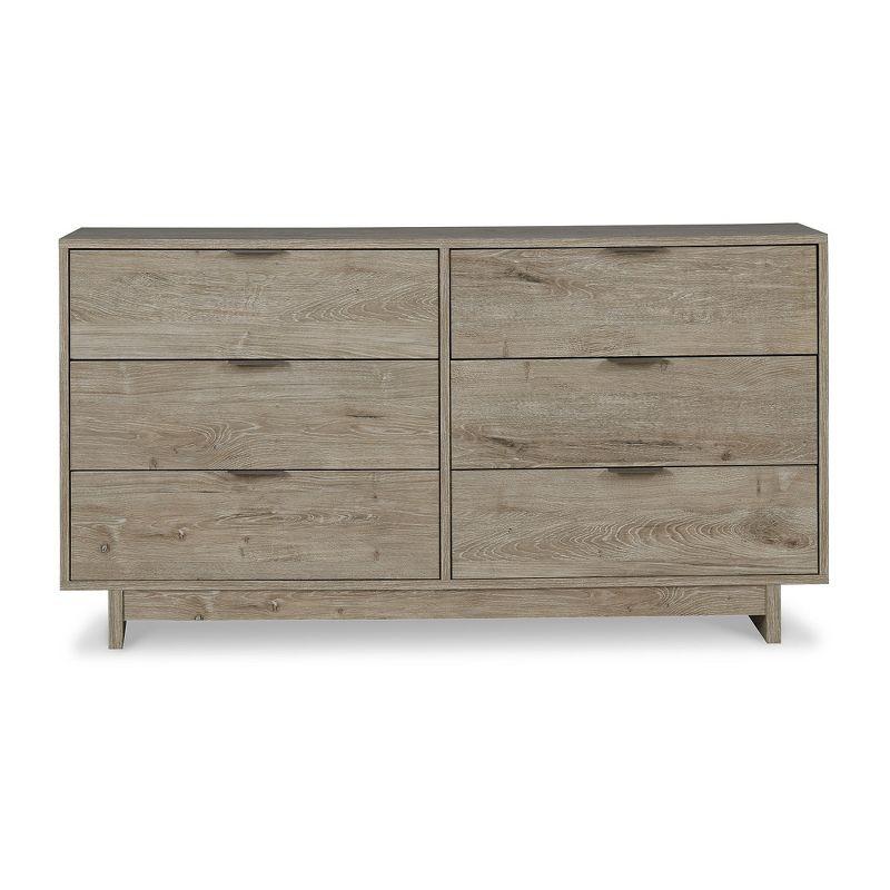 Signature Design by Ashley Contemporary Oliah 6 Drawer Dresser, Natural