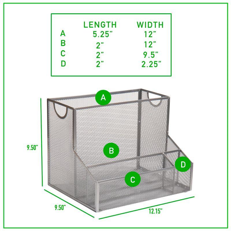 Network Collection Desktop Organizer, Vertical File Storage, Metal, 12.15" L x 9.5" W x 9.5" H