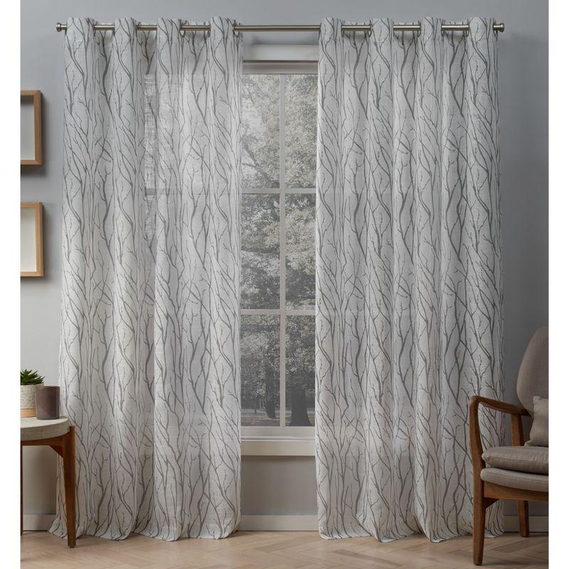 Dove Gray Light-Filtering Linen Look Grommet Curtains