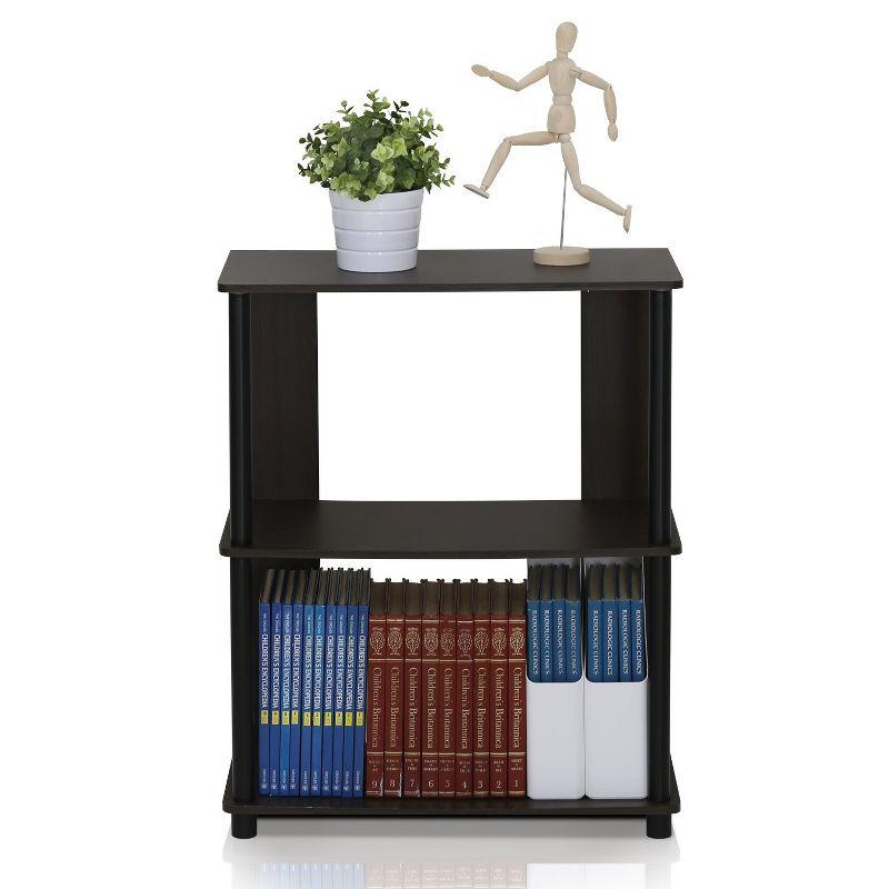 Furinno 3-Shlef Open Bookshelf Corner Display Rack Living Room Home Office,Walnut