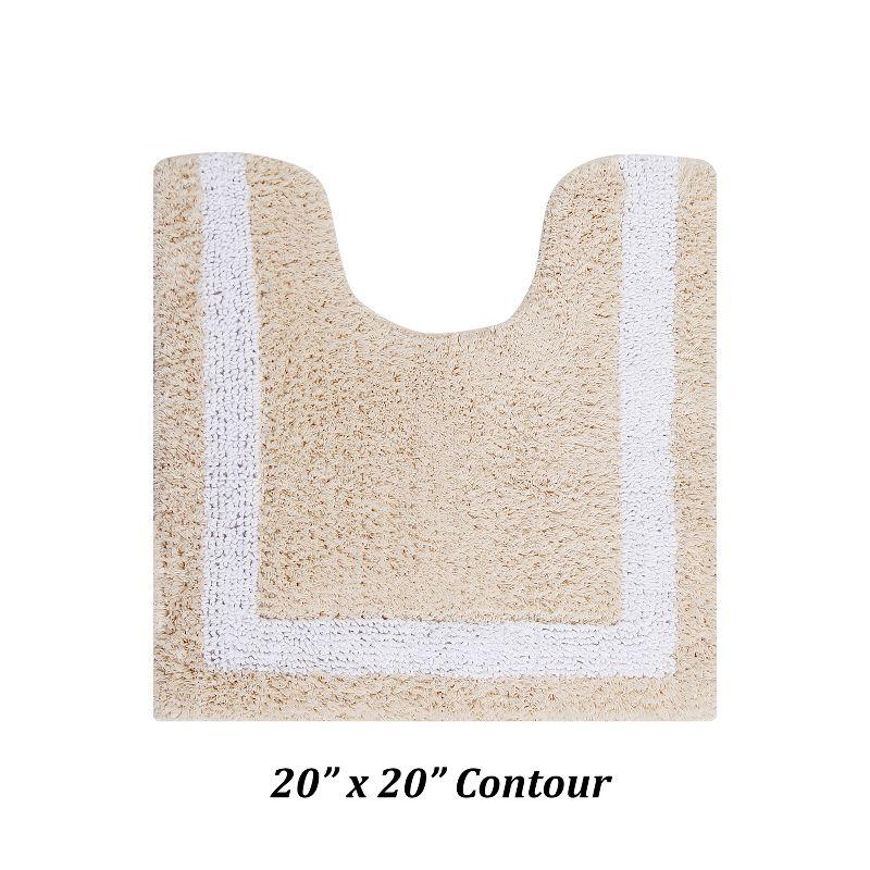 Better Trends Hotel Multi 100% Cotton Tufted Two Tone Reversible Bath Rug Set 2 PC (17" x 24" | 20" x 20") - Sand/White