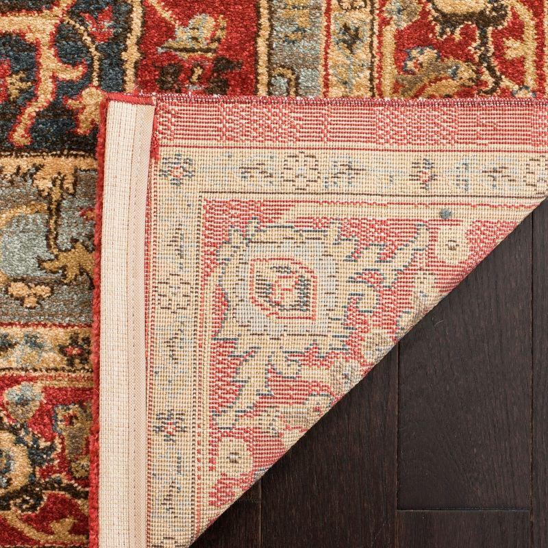 Elegant Red Synthetic 9' x 12' Hand-Knotted Reversible Area Rug