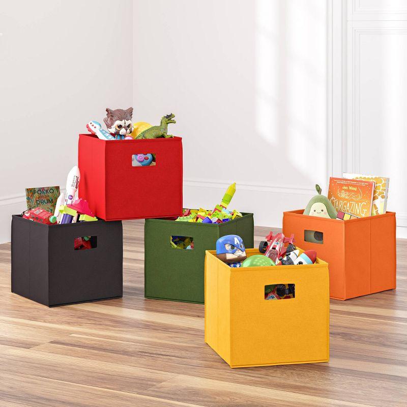 RiverRidge Kids 2pc Fabric Collapsible Storage Cube Organizers with Handles for Playroom Organization