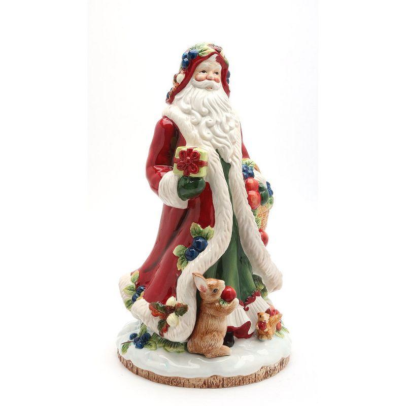 Festive 14-Inch Ceramic Santa Figurine with Animals