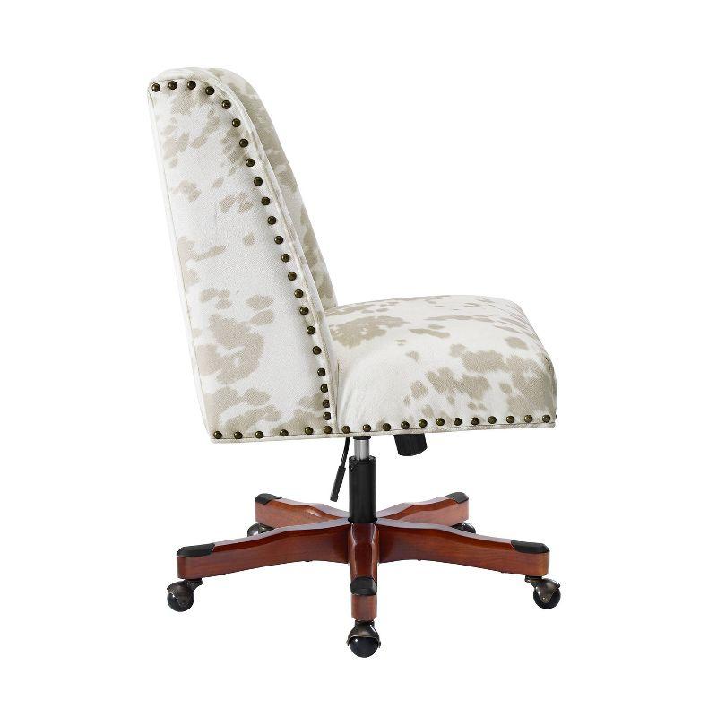 Draper Light Beige Ergonomic Armless Wood Executive Chair