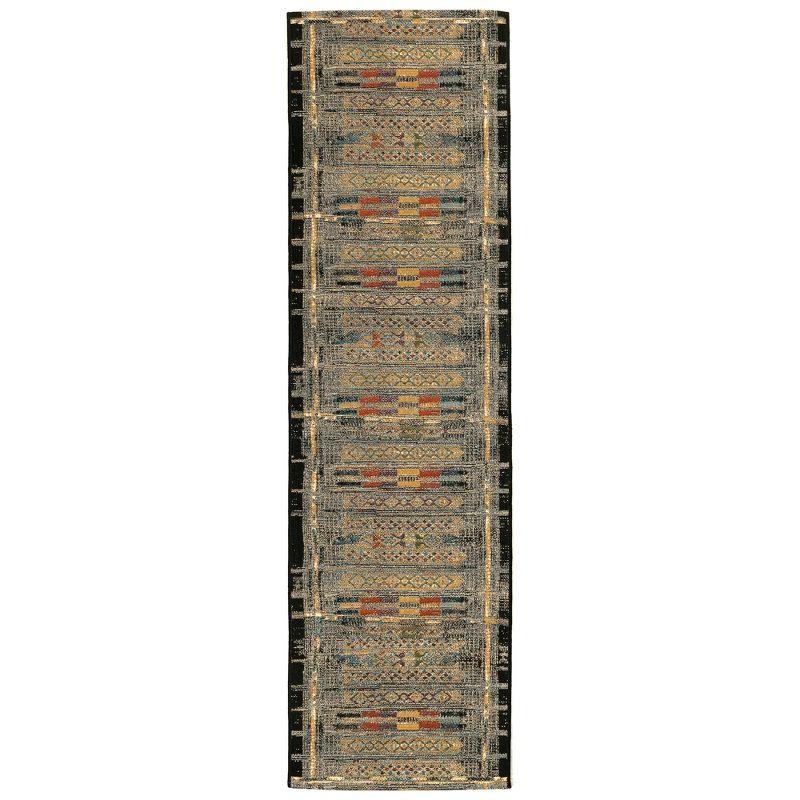 Liora Manne Marina Stripe Indoor/Outdoor Rug Black 1'11" x 7'6"